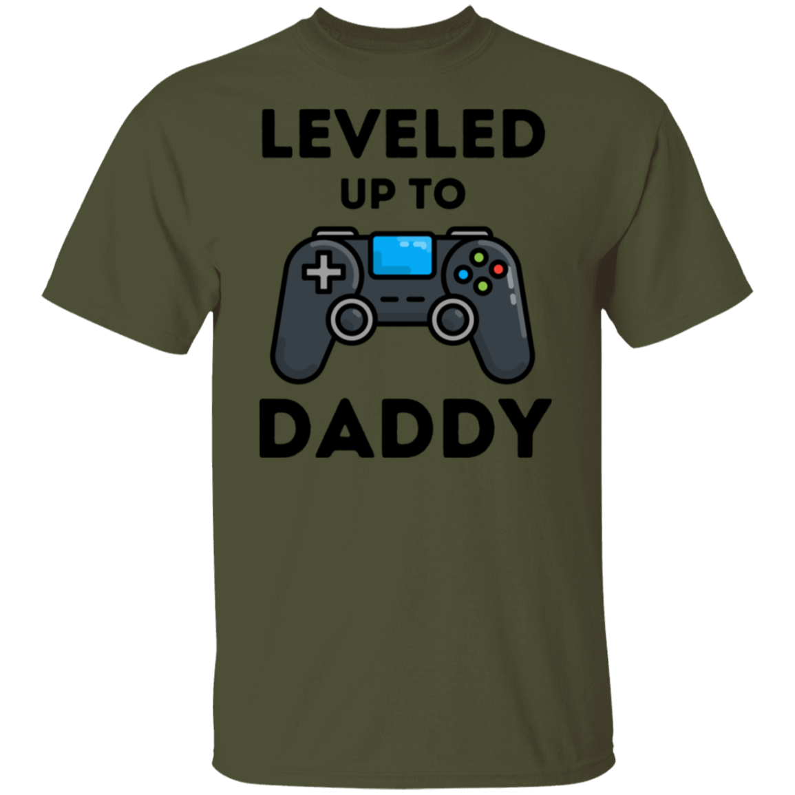 Leveled Up to Daddy | New Dad and Baby Matching Gamer Shirts