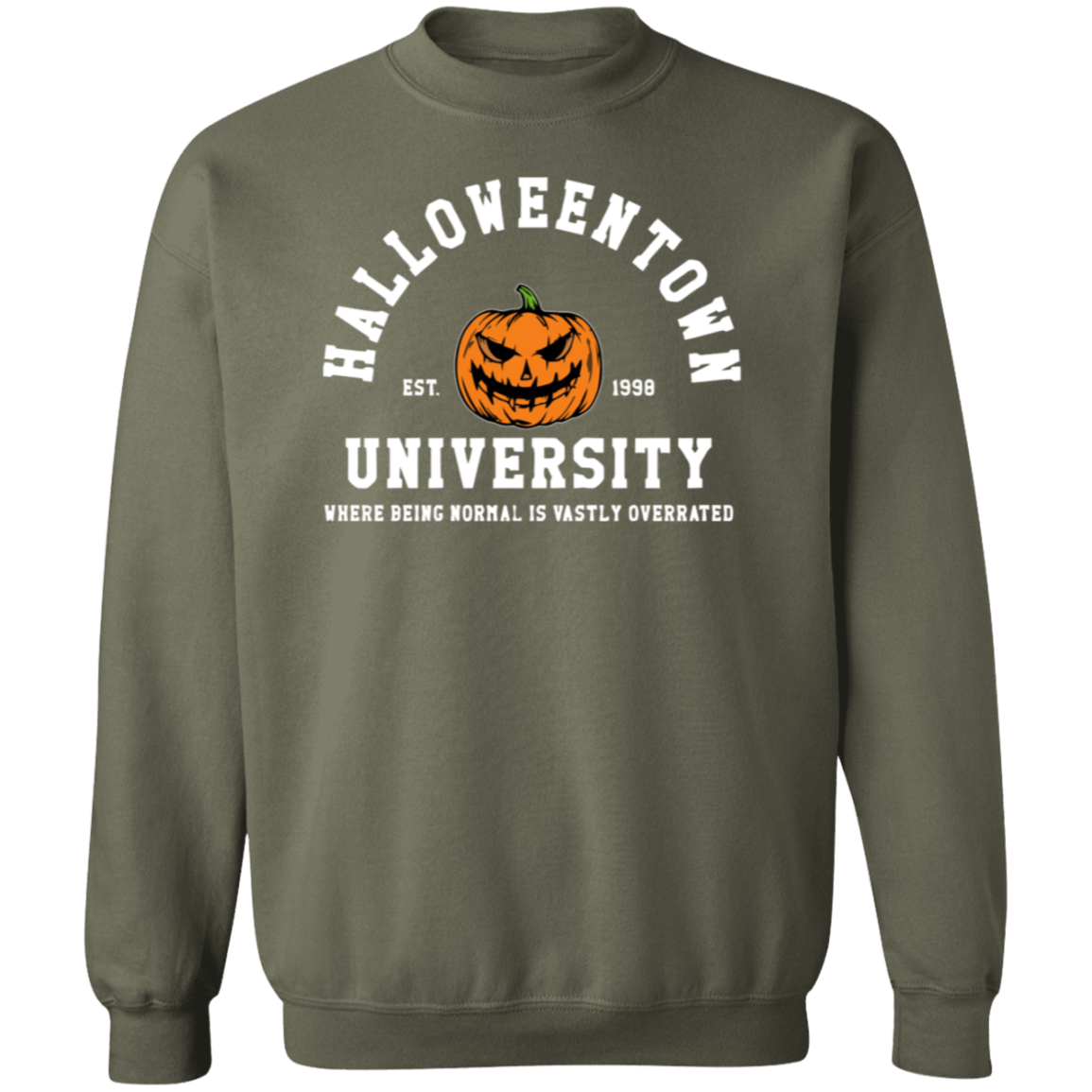 Halloweentown University Sweatshirts Front and Back Design | Nostalgic Theme with Stylized Graphic