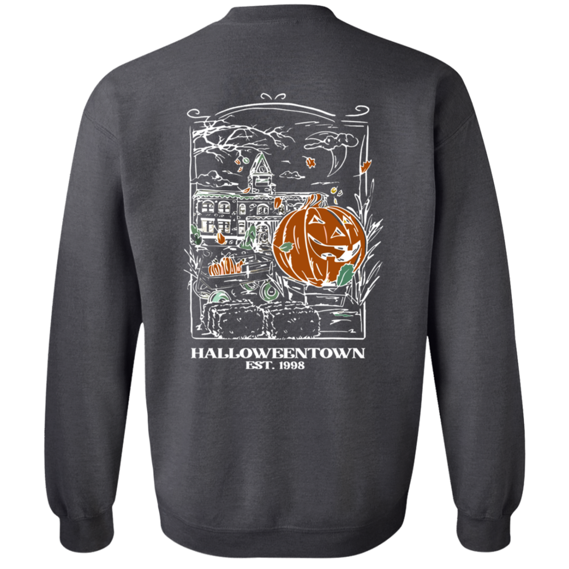 Halloweentown University Sweatshirts Front and Back Design | Nostalgic Theme with Stylized Graphic