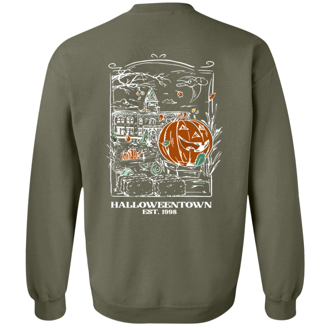 Halloweentown University Sweatshirts Front and Back Design | Nostalgic Theme with Stylized Graphic