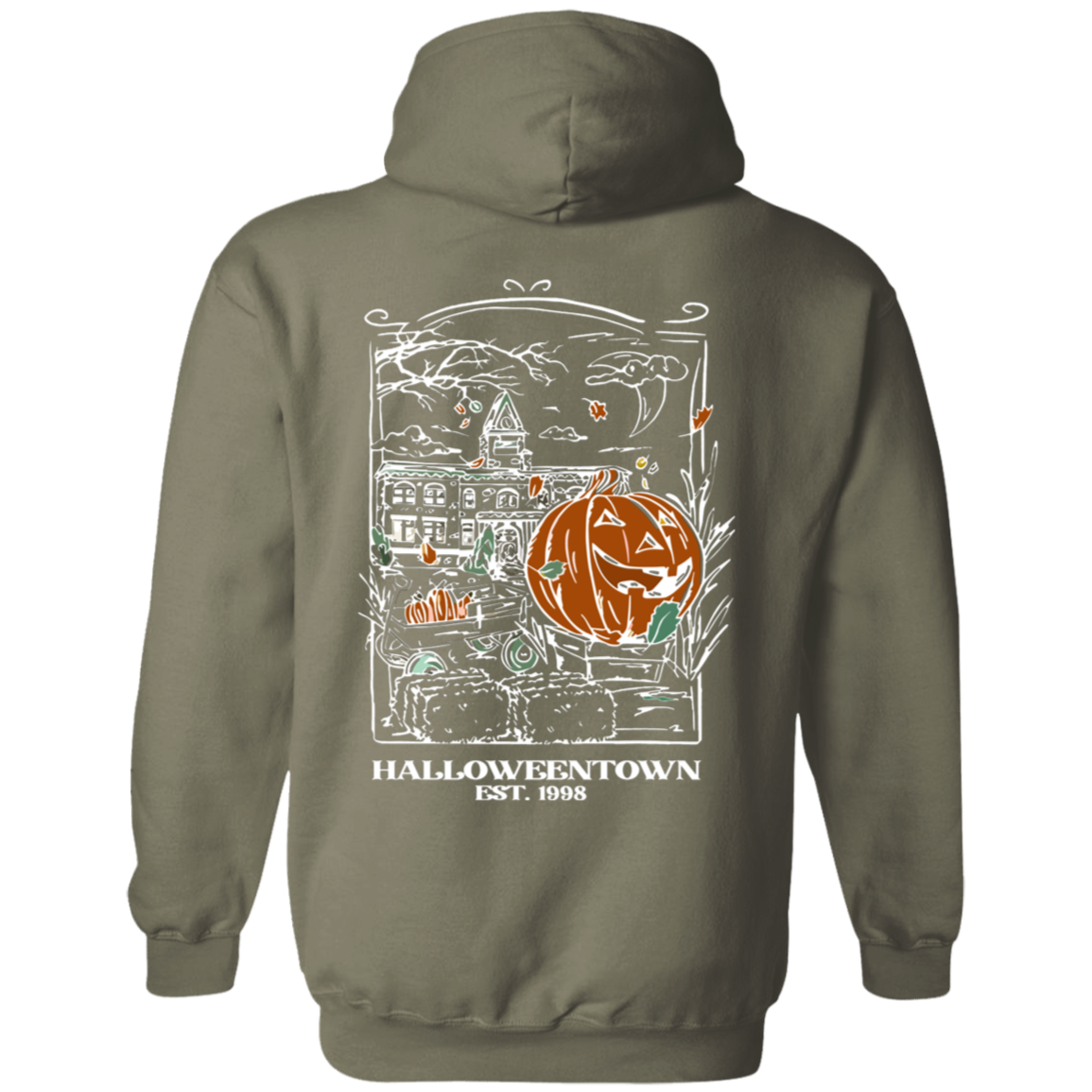 Halloweentown University Sweatshirts Front and Back Design | Nostalgic Theme with Stylized Graphic