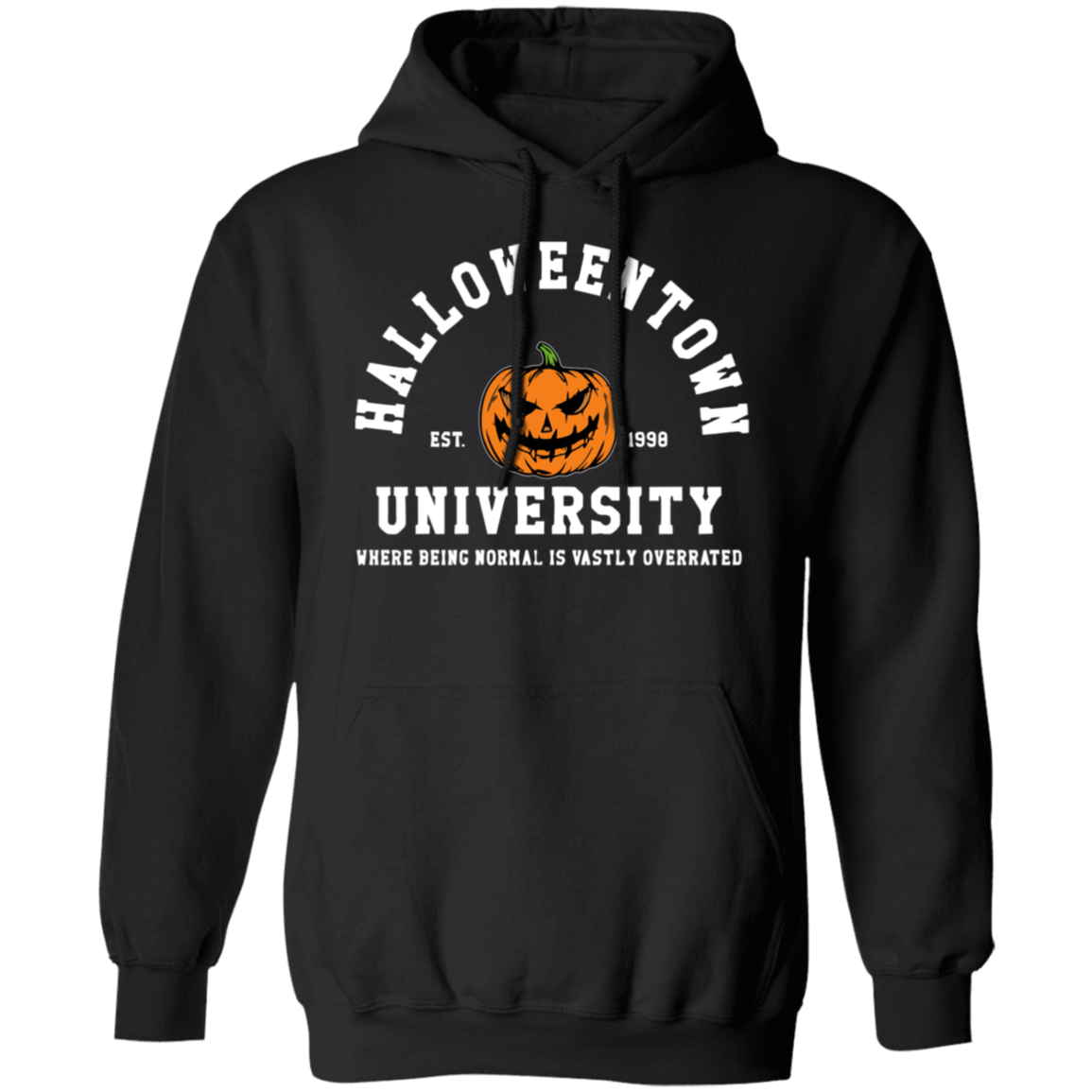 Halloweentown University Sweatshirts Front and Back Design | Nostalgic Theme with Stylized Graphic