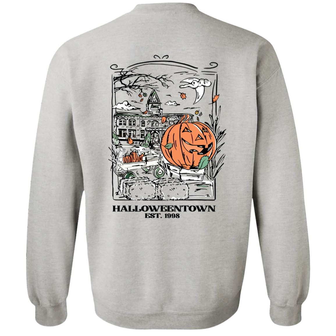 Halloweentown University Sweatshirts Front and Back Design | Nostalgic Theme with Stylized Graphic