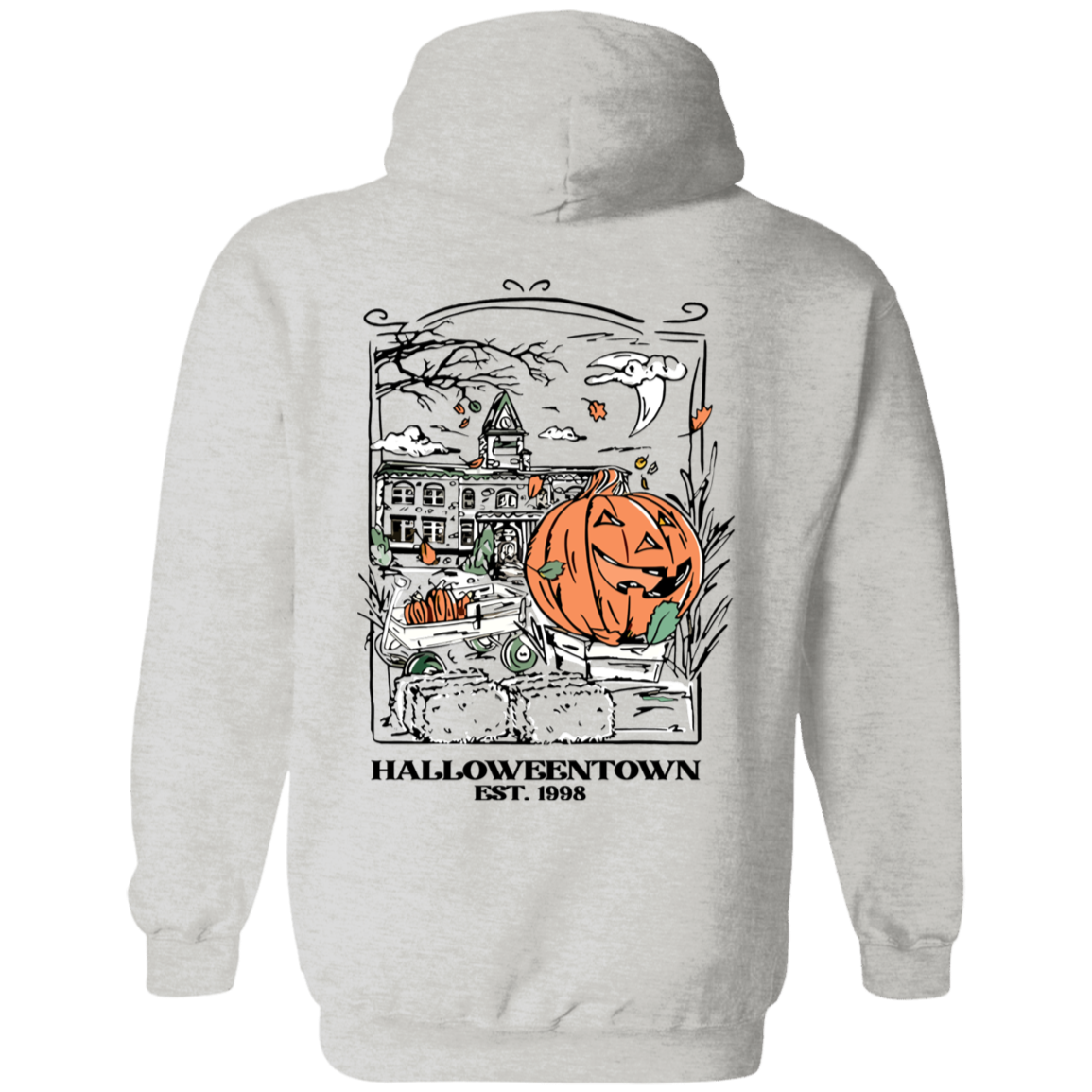 Halloweentown University Sweatshirts Front and Back Design | Nostalgic Theme with Stylized Graphic