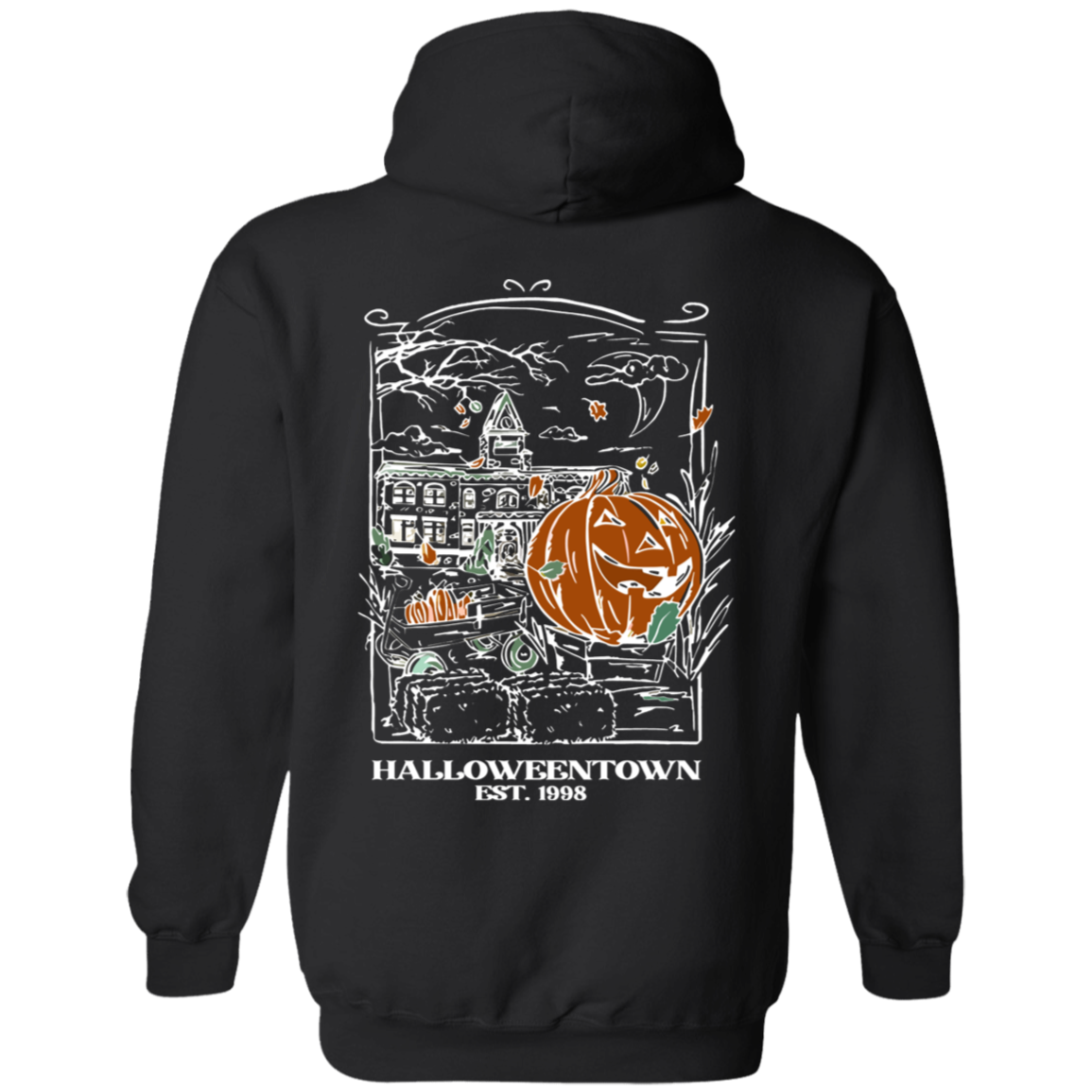 Halloweentown University Sweatshirts Front and Back Design | Nostalgic Theme with Stylized Graphic