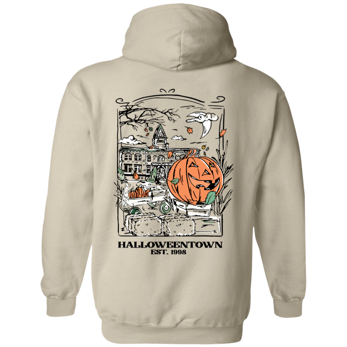 Halloweentown University Sweatshirts Front and Back Design | Nostalgic Theme with Stylized Graphic