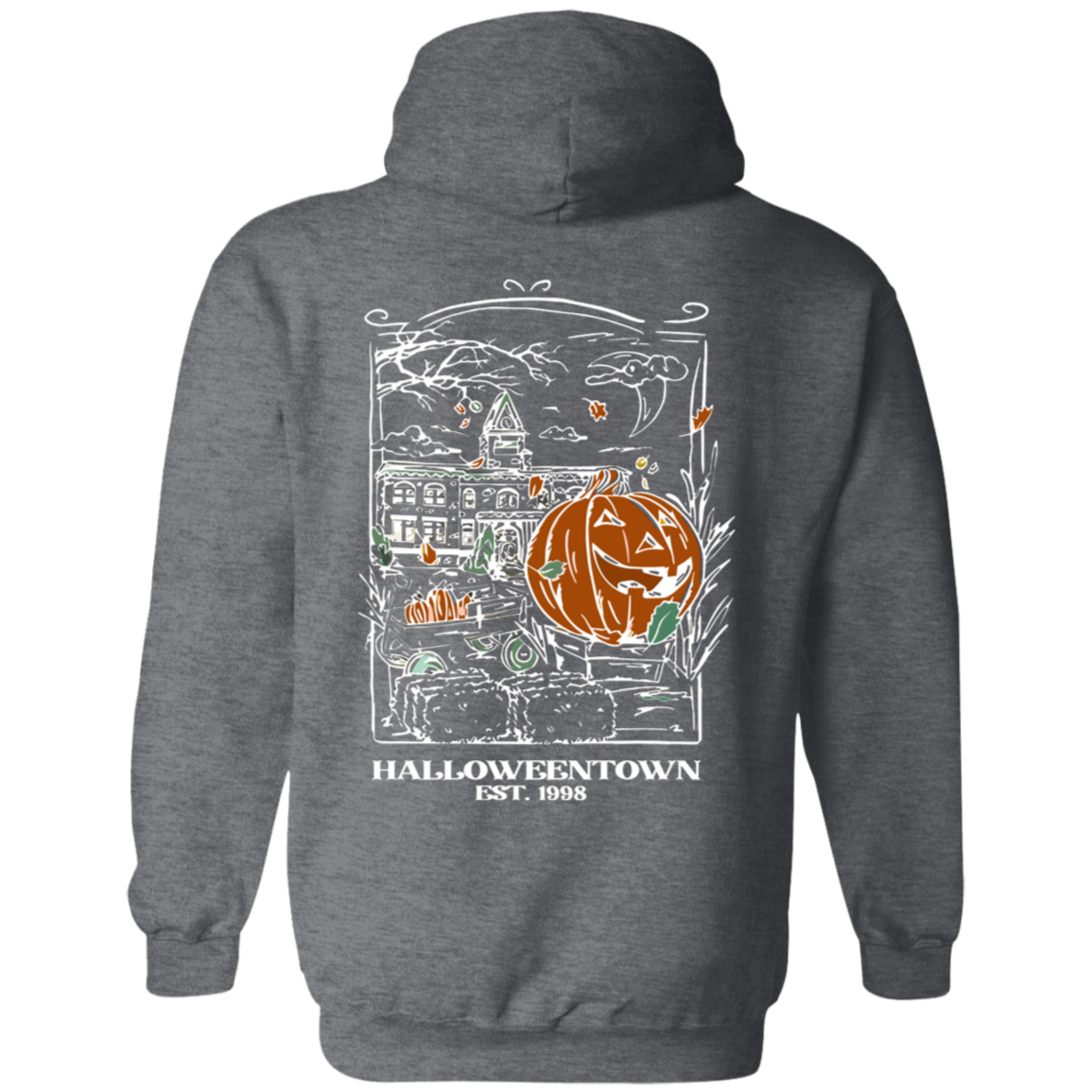 Halloweentown University Sweatshirts Front and Back Design | Nostalgic Theme with Stylized Graphic