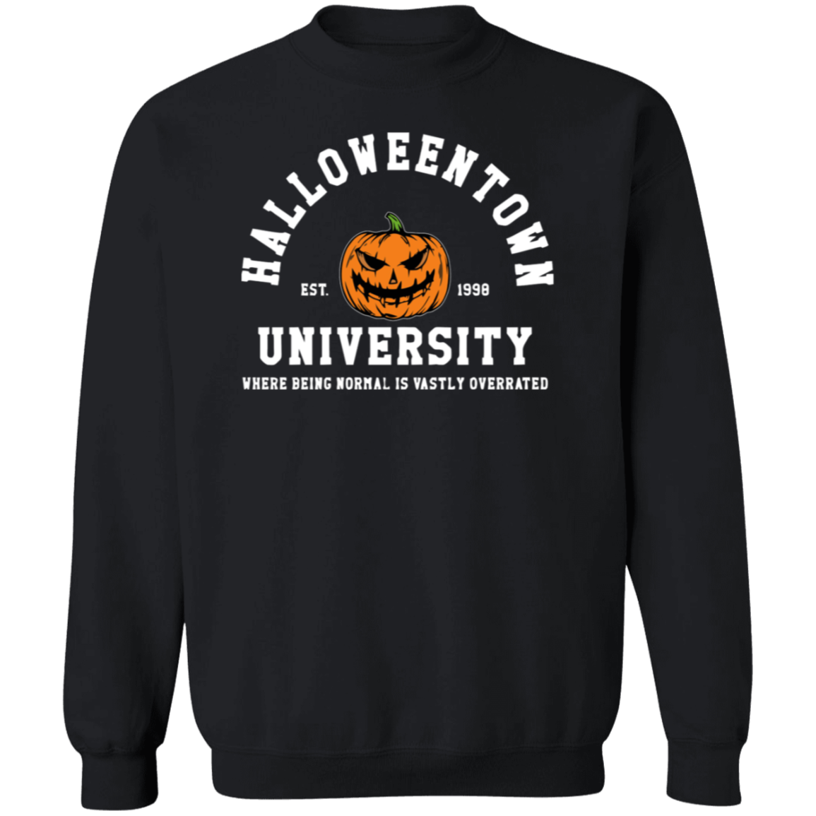 Halloweentown University Sweatshirts Front and Back Design | Nostalgic Theme with Stylized Graphic