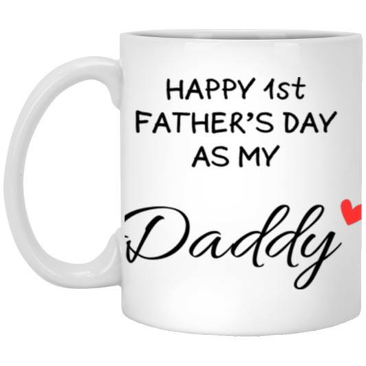 First Father's Day from Child White Mug with Personalization