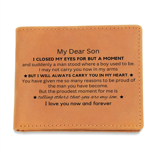 To My Dear Son | I Love You, Now & Forever - Graphic Leather Wallet