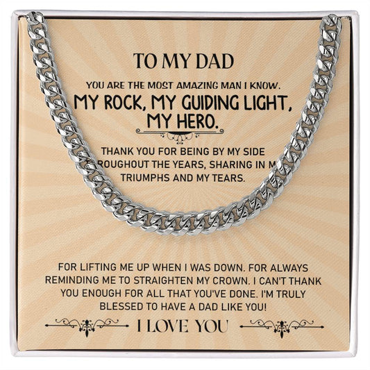 To My Dad | I Love You - Cuban Link Chain