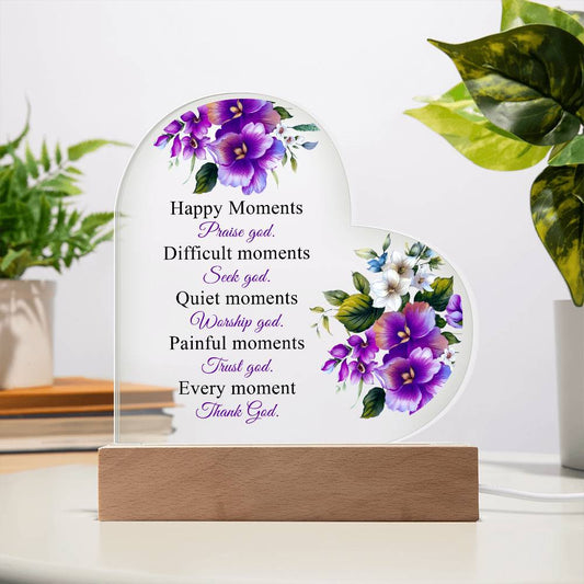 For Wife | Printed Heart Acrylic Plaque